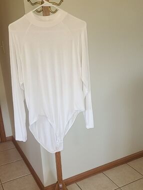 Ultra Flirt White Mock Neck Bodysuit